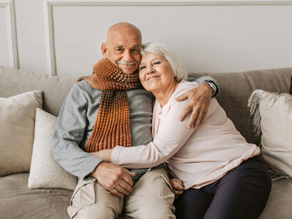 A senior couple enjoying a quiet moment together, reflecting the benefits of a healthy aging lifestyle