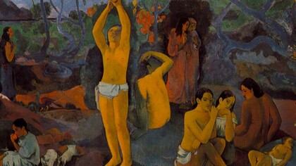 Detalle de «¿De dónde venimos? ¿Quiénes somos? ¿Adónde vamos?» (1897), Paul Gauguin