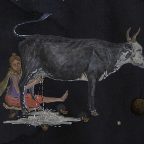 NS Harsha, Why (detail), 2014, Acrylic on canvas, 61 x 86 cm, 24 1/8 x 33 7/8 in, Courtesy the Artist and Victoria Miro, London © NS Harsha