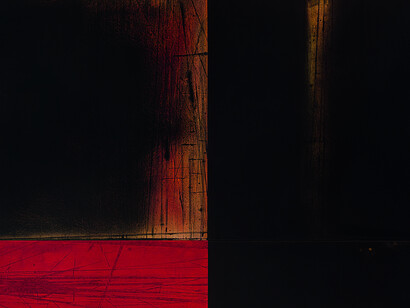 Franco Marrocco, Eco del bosco, 2013-14, tecnica mista su tela, cm. 160x240