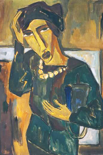 “Woman with bag” by Karl Schmidt Rottluff, 1915