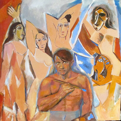 Russell Connor, Playing with the Big Boys, after Picasso, 2014, 40" x 40"