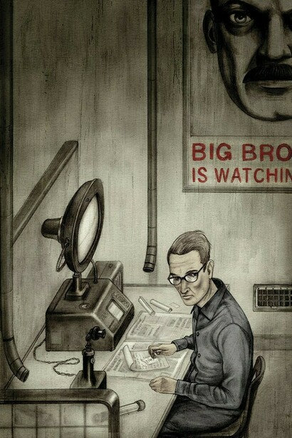 Ilustración de Jonathan Burton para "1984", de George Orwell