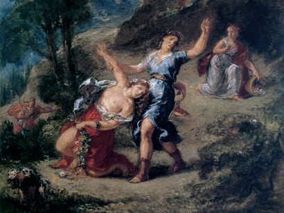 Eugène Delacroix, Orfeo e Euridice, dettaglio