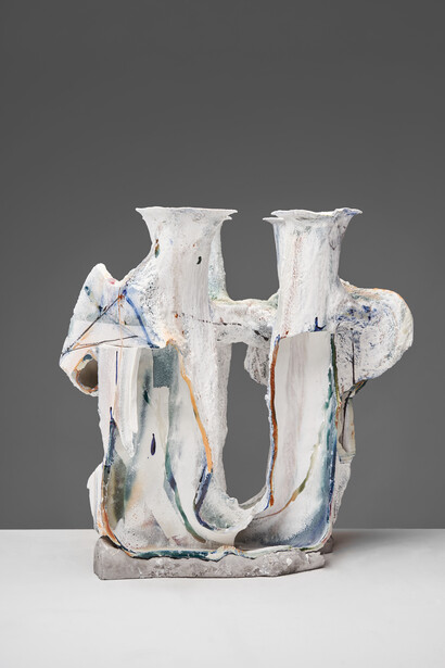 Tangled Construction/White, 2020
Porcelain and Pewter
66H x 60W x 38D cm