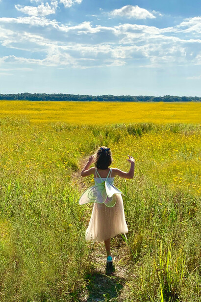 A child enjoying the genuine pure emotions of childhood