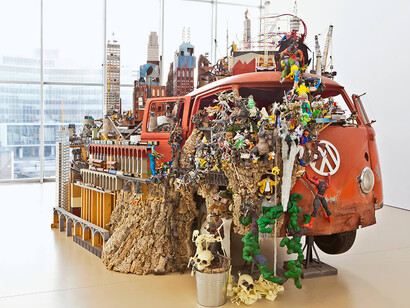 Kim Adams (Canadian b. 1951)
Bruegel-Bosch Bus    1997-ongoing

1960s Volkswagen bus, figurines, mixed media , Acquired with the assistance of the York Wilson Endowment Award at The Canada Council for the Arts, and with finds from The E. Muriel Baker Estate and The Russell Nelson Eden Estate, 2001

© Art Gallery of Hamilton