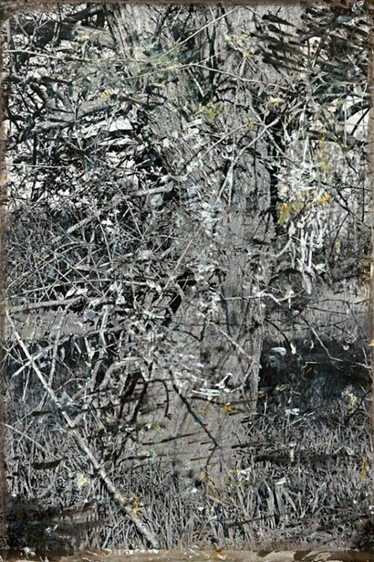 Jeff Cowen, Untitled Kleinmachnow, 2012, Mixed Media on Silver Gelatin Print, 176 x 127 cm, 69 1/4 x 50 in. Unique © Jeff Cowen, Berlin