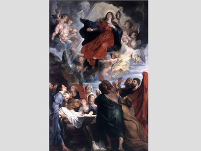 Peter Paul Rubens (1577–1640), Die Himmelfahrt Mariae, um 1616-1618, Öl auf Eichenholz, 429 x 284 cm, Stiftung Museum Kunstpalast Düsseldorf, Dauerleihgabe der Kunstakademie Düsseldorf