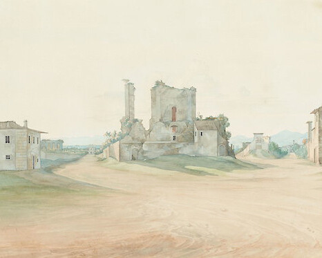 Ernst Ferdinand Oehme, Nymphaeum Alexandri in Rome, c. 1823, Maximilian Speck von Sternburg Foundation