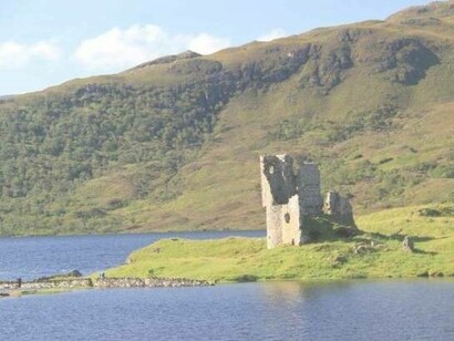 Ardvreck Castle Waterfall, Scotland