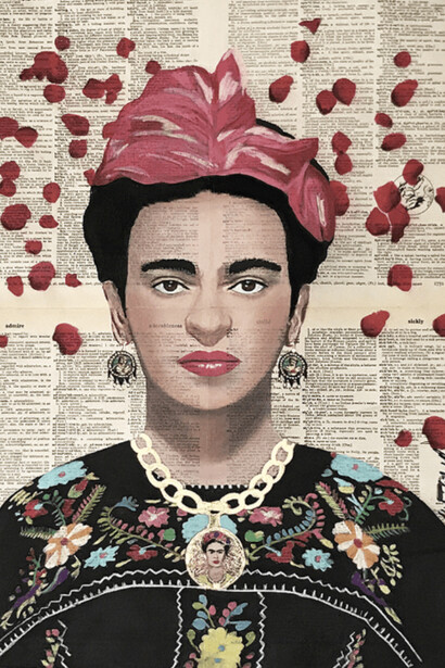 Artnwordz, Frida rose mixed. From the Red Dot Miami fair. Courtesy of Redwood Art Group