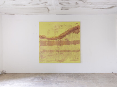 José Yaque, Azufre II, 2015, Acrylic paint, enamel on canvas, 190 x 190 cm. Exhibiton view ‘Les Équivalentes’- Galleria Continua / Les Moulins, Mai 2018 Courtesy the artist and Galleria Continua, San Gimignano / Beijing / Les Moulins / Habana. Photo by Oak Taylor-Smith

