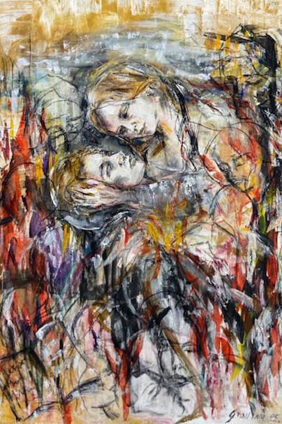 Maria Rita Gravina, Paolo e Francesca, tecnica mista su tela, cm 60x80