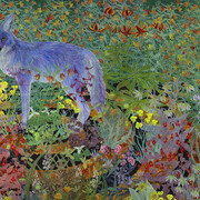 Julia Lucey, Coyote in the oak manor labyrinth (detail), 2025. Courtesy of Wally Workman Gallery