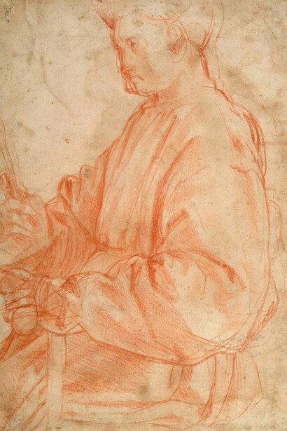 Estudio para el retrato de Piero de 'Medici (1519), sanguina sobre papel verjurado