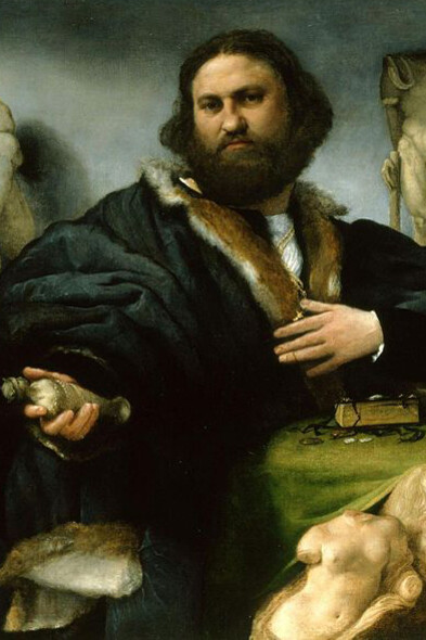 Portrait of Andrea Odoni, Lorenzo Lotto, Oil on canvas, 104.6 x 116.6 cm, 1527. The Royal Collection Trust, Hampton Court
