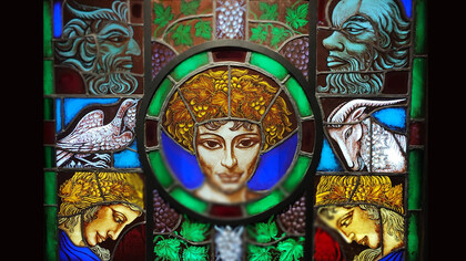 Luisa González Feo; Baco, vitral, 1956 (detalle)