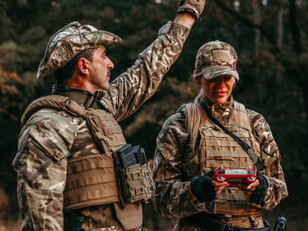 Special operations forces conducting drone training exercise