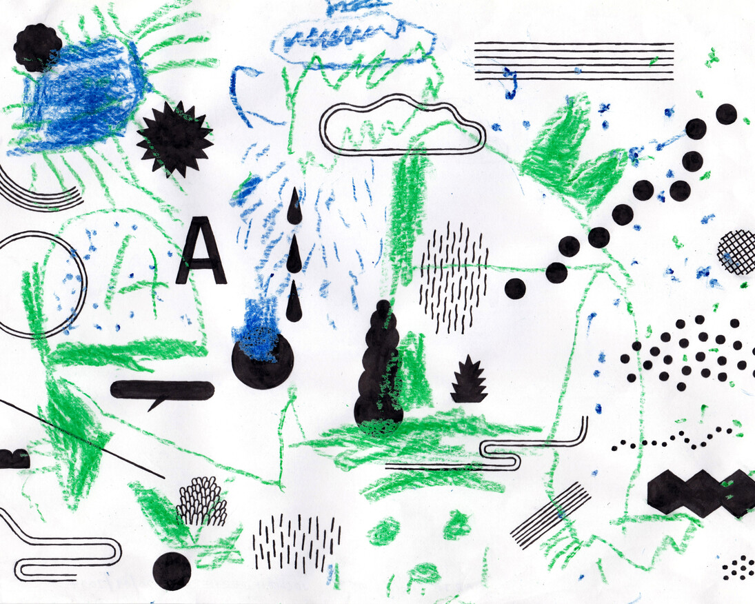 Marta and Jochen Gerner, Landscape (A), 2014-2017, chalk and India Ink on paper, 29,7 x 21 cm. Courtesy galerie anne barrault
