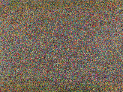 Wu Jian'an, Color Points 1, 2013, Acrylic on polysterol board, 42 1/8 x 57 7/8 in (107 x 147 cm). Courtesy of the artist and Chambers Fine Art