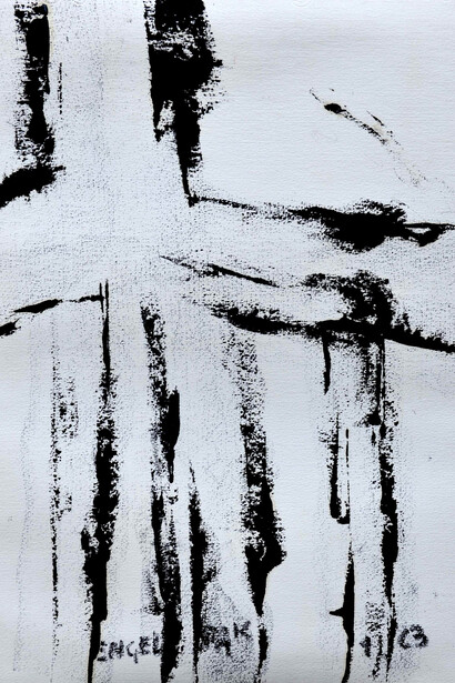 Engel-Pak, 1963, Encre d'imprimerie, 24 x 32, Courtesy Galerie Intuiti