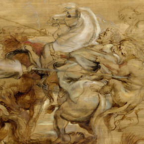 The Lion Hunt, Rubens, Oil on panel, 73.6 x 105.4 cm, c. 1615. London, The National Gallery