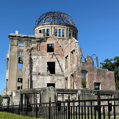 The historic Atomic Bomb Dome stands in ruins as a solemn reminder of Hiroshima’s past, Hiroshima, Japan
