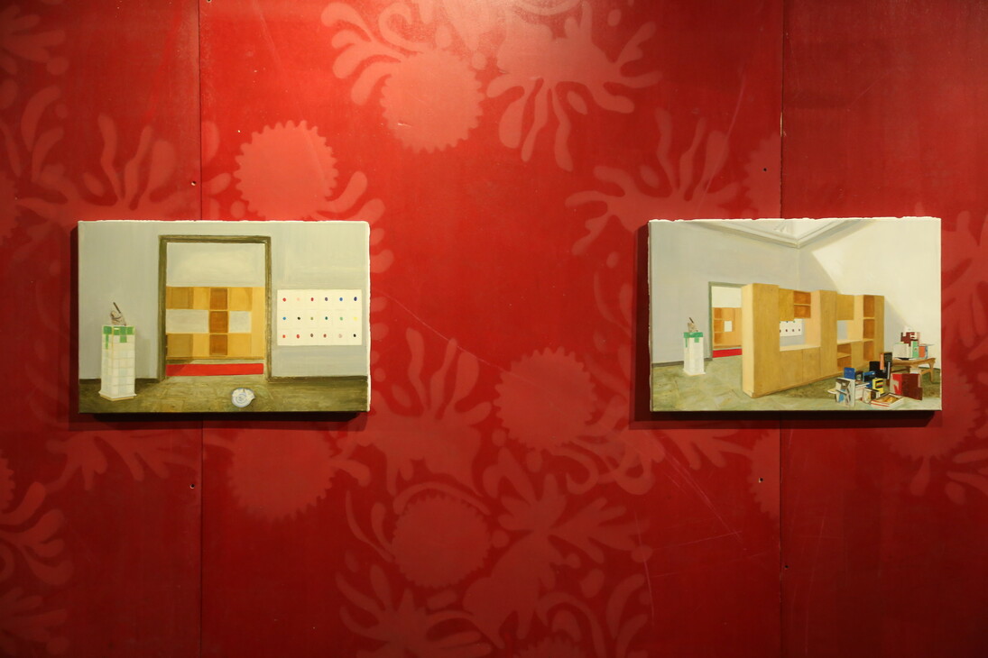 Paolo Chiasera, San Gerolamo, 2011, 5 elementi, olio su tela 
