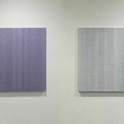 Gianfranco Zappettini, La trama e l'ordito, 2013, resine, wallnet e acrilico, cm 80 x 80, Exhibition view, Courtesy Galleria Allegra Ravizza Lugano (dettaglio)