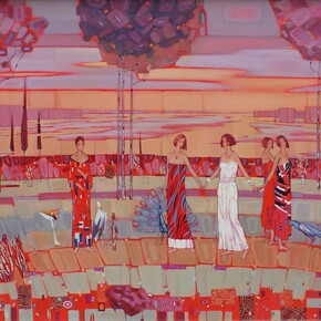 Miroslav, Paradise 30x43 inches mixed media 30x42