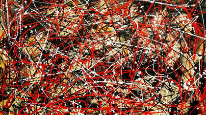 Homage to Pollock; Number 2 (1946-83) is an abstract oil painting measuring 80 x 110 cm, created as a tribute to the influential artist Jackson Pollock
