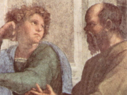 Rafael Sanzio; Detalle de 'La escuela de Atenas' (Esquines y Sócrates)