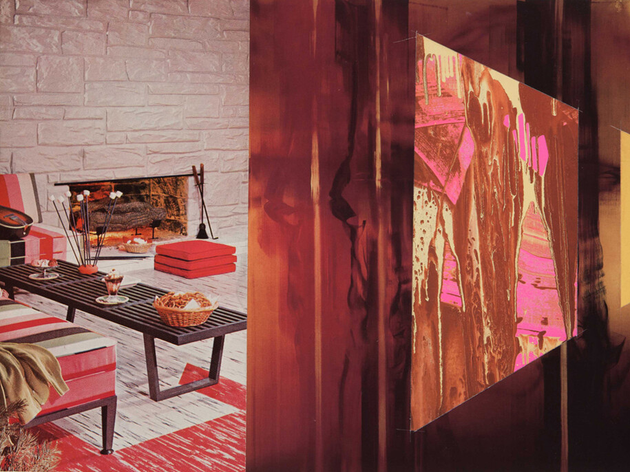 Jim Richard, Right Around the Corner, 2012, collage, 8 x 11.25 inches