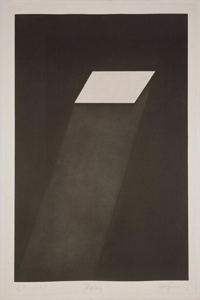 James Turrell, Meeting (from the portfolio First Light), 1989–90, Aquatint, 108 x 75.6 cm, Peter Blum Edition, New York © James Turrell. Photo: Courtesy Peter Blum Edition, New York    
