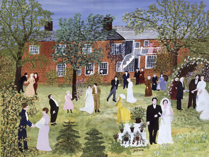 Anna Mary Robertson “Grandma” Moses, A Country Wedding, 1951, Bennington Museum © 2022, Grandma Moses Properties Co., NY