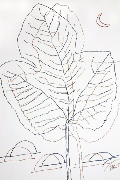 Man Ray, Leaf Drawing, 1972. Courtesy of Hollis Taggart Galleries