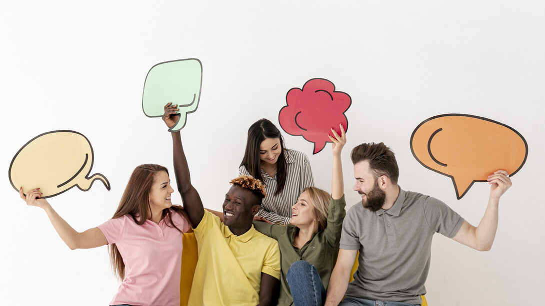 In a visual representation of the profound significance of communication, friends engage with each other, their meaningful gaze accompanied by a chat bubble, highlighting the essential role of interpersonal connection in fostering understanding and building strong relationships