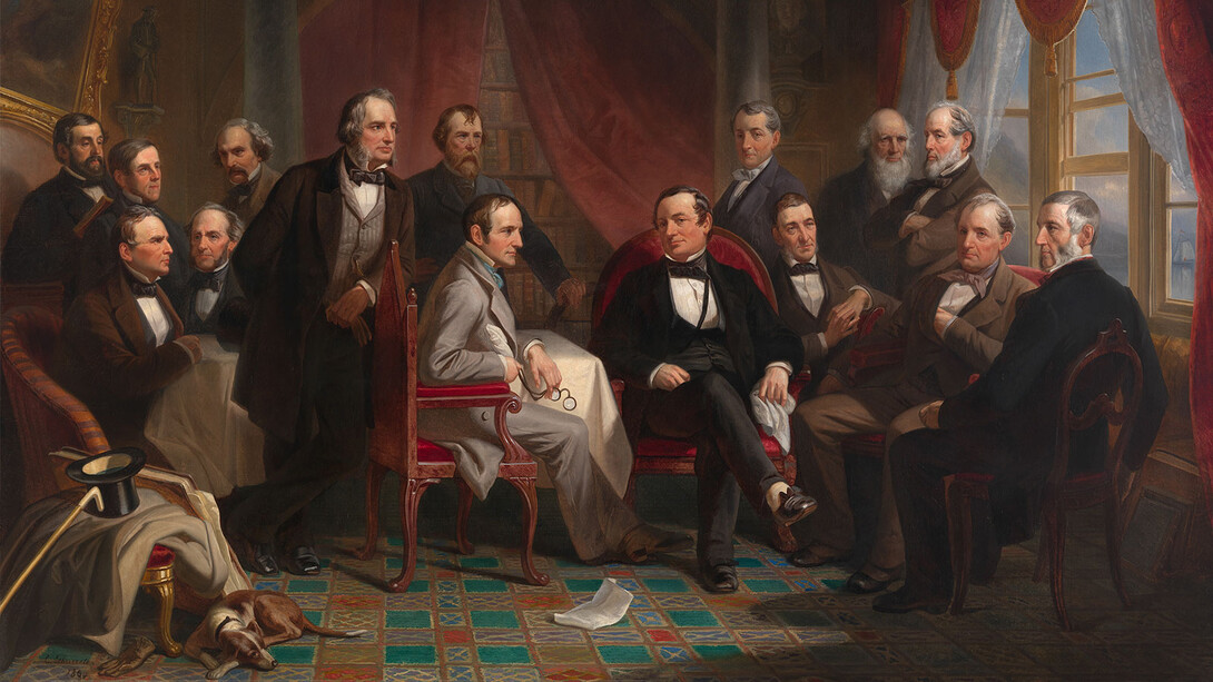 Christian Schussele, Washington Irving y sus amigos literatos en Sunnyside