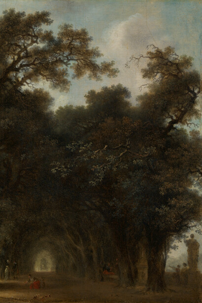 Jean-Honoré Fragonard, Eine schattige Straße, Detail, ca. 1775, Öl auf Holz, 29,2 x 24,1 cm, The Metropolitan Museum of Art