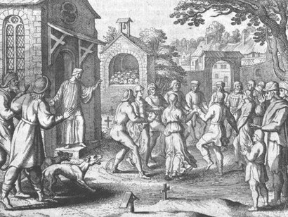 Grabado anónimo sobre la plaga del baile de 1518