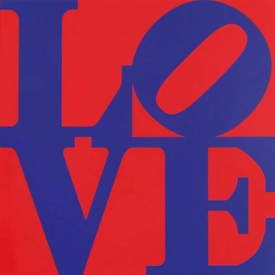 Love, © 2013 Robert Indiana, silkscreen on metal. Courtesy Woodward Gallery, American Image.