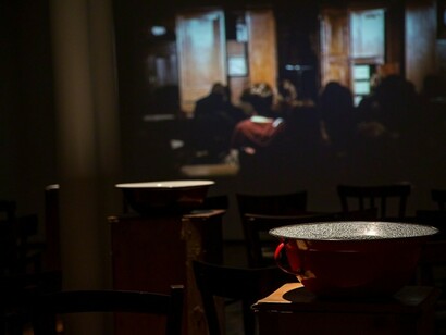 Jannis Kounellis, Theodoros Terzopoulos Die Hamletmaschine by Heiner Müller, Exhibition view, Photos by Lucrezia Roda. Courtesy of Galleria Fumagalli