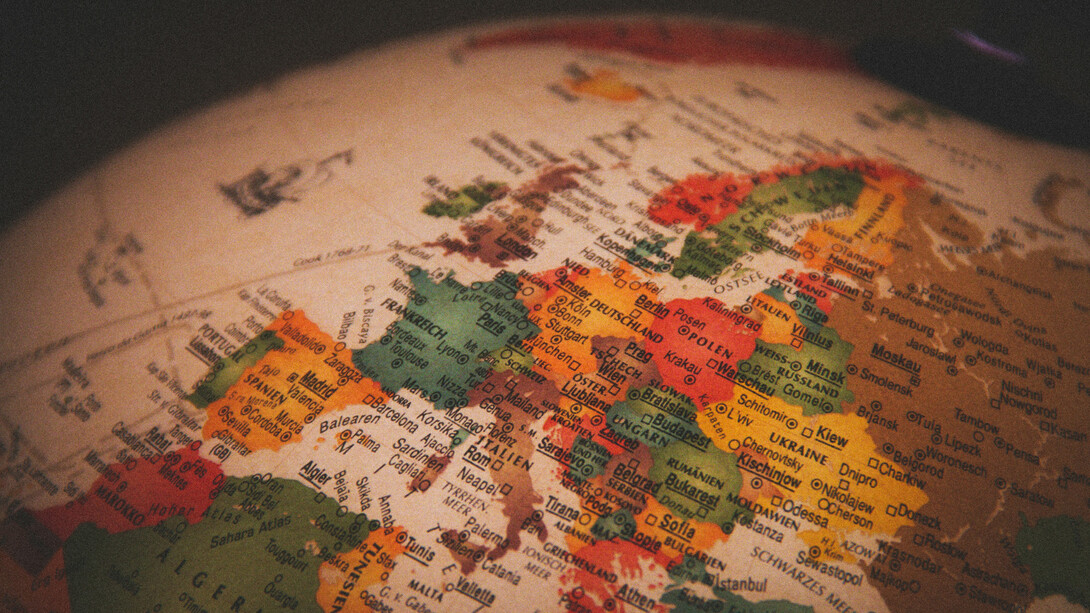 Mapa enfocado en la geografía europea