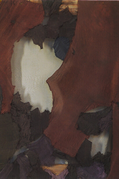 Wattle and Daub, 2014, Hand-dyed silk, 24 x 18 in
