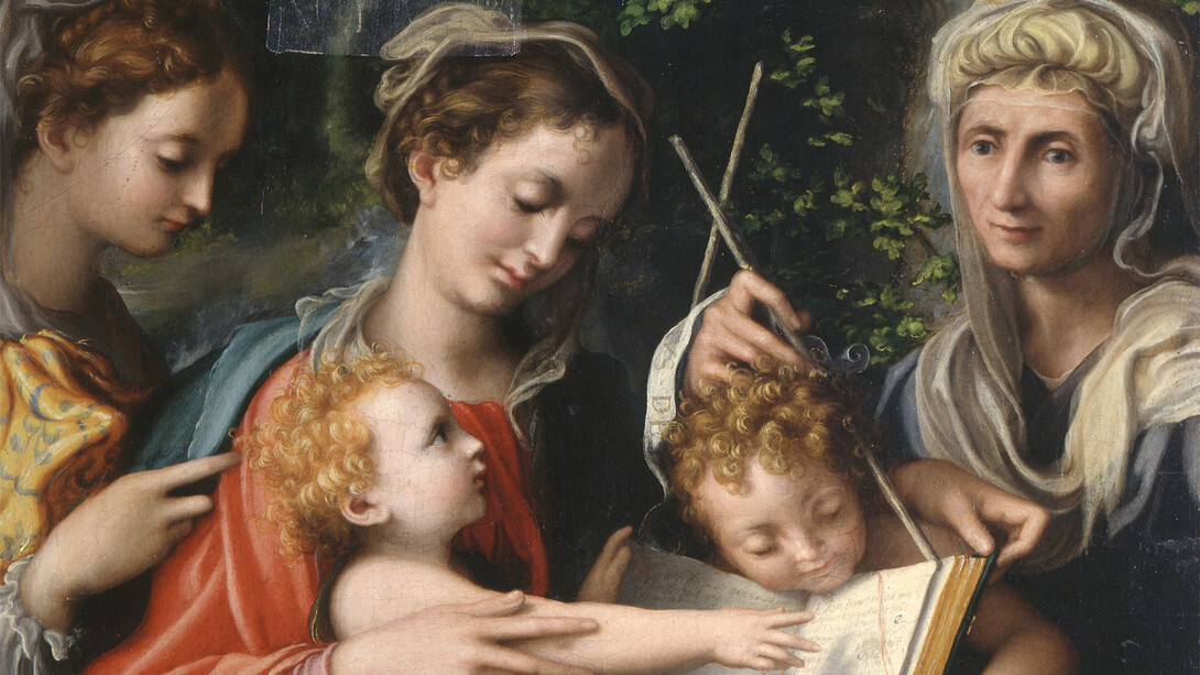 Giorgio Gandini del Grano, Madonna col Bambino e san Giovannino e le sante Maria Maddalena ed Elisabetta, 1527. Per gentile concessione di Anna Defrancesco comunicazione