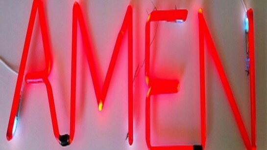 Marcello Maloberti (1966) - Amen, 2012 - neon rosso - 25 x 100 cm - courtesy Marcello Maloberti, Galleria Raffaella Cortese, Milano.