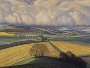 James Lynch, May 23 (Rape fields, Little Knoll), egg tempera on gesso coated wood panel, 45 x 58 cm