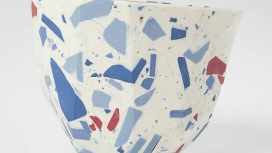 Sevak Zargarian, Grogged Faceted Cup (Blue-Red)