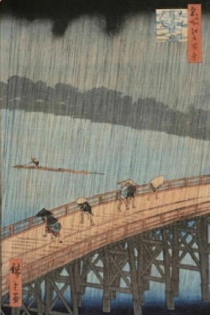 Utagawa Hiroshige I, Sudden Shower over Ohashi Bridge at Atake, from the series Hundred Famous Views in Edo, 1857  

